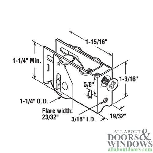 Sliding Patio Door Roller With Adjustable Steel Plain back Housing 1.25 Inch Steel Wheels - Sliding Patio Door Roller With Adjustable Steel Plain back Housing 1.25 Inch Steel Wheels