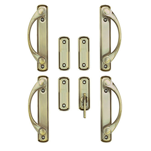 Andersen Newbury 4 Panel Gliding Door Hardware Set - Antique Brass - Andersen Newbury 4 Panel Gliding Door Hardware Set - Antique Brass