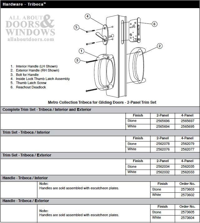 Andersen Perma-Shield Gliding Door  - Handle - Tribeca - Exterior - Stone - Andersen Perma-Shield Gliding Door  - Handle - Tribeca - Exterior - Stone