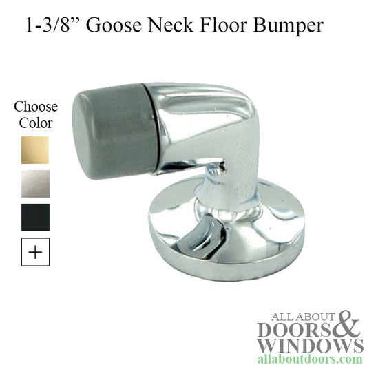 1-3/8 Floor Mounted Bumper, Solid Brass  - Choose Finish