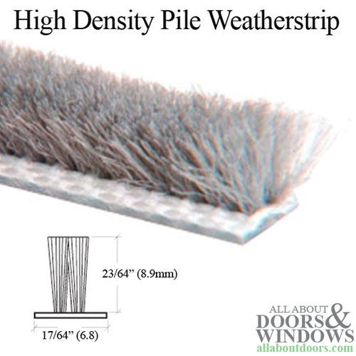 High Density Pile Weatherstrip .270 Backing x .350 Pile - High Density Pile Weatherstrip .270 Backing x .350 Pile