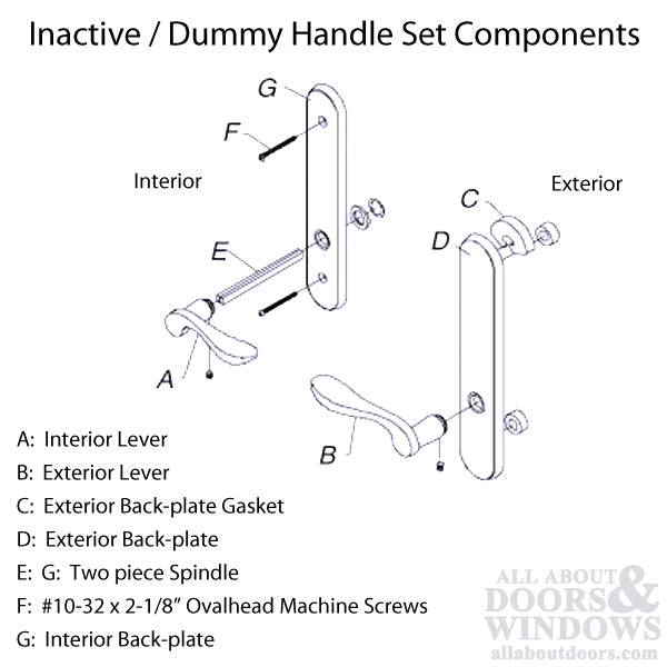 Marvin Inactive / Dummy Trim for Passive door  - PVD Brass - Marvin Inactive / Dummy Trim for Passive door  - PVD Brass