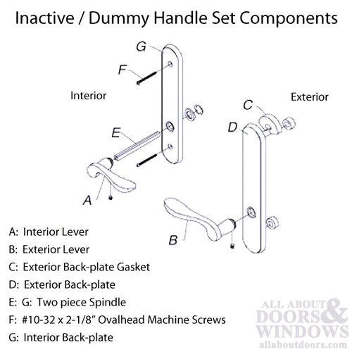 Marvin Inactive / Dummy Trim for Passive door  - PVD Brass - Marvin Inactive / Dummy Trim for Passive door  - PVD Brass