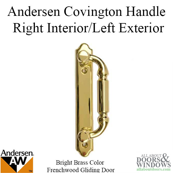 Andersen Frenchwood Gliding Door - Handle - Covington - Right Interior/Left Exterior - Bright Brass - Andersen Frenchwood Gliding Door - Handle - Covington - Right Interior/Left Exterior - Bright Brass