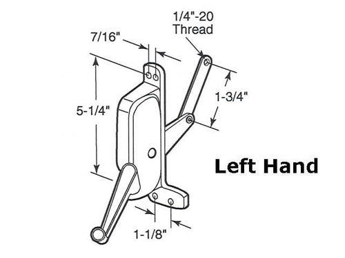 Awning Operator for air control Windows - Left - Aluminum - Awning Operator for air control Windows - Left - Aluminum