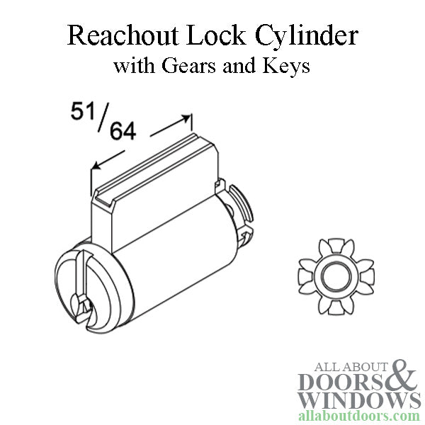 Andersen Lock Cylinder Fits French Wood Sliding Door Reachout Lock Gears and Keys - Andersen Lock Cylinder Fits French Wood Sliding Door Reachout Lock Gears and Keys