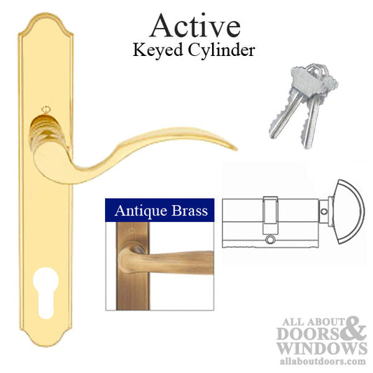 Munchen Active Handle Set M112PL/374N Antique Brass