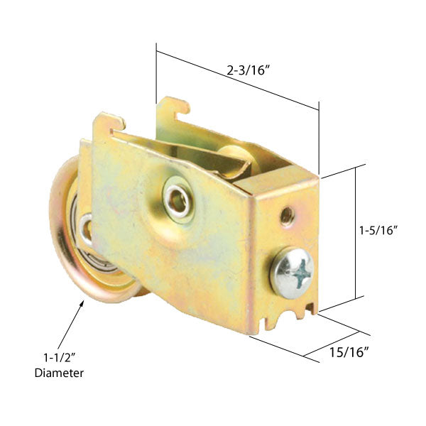 Roller Assembly - Sliding Patio Door, Steel Ball Bearing, 1-1/2