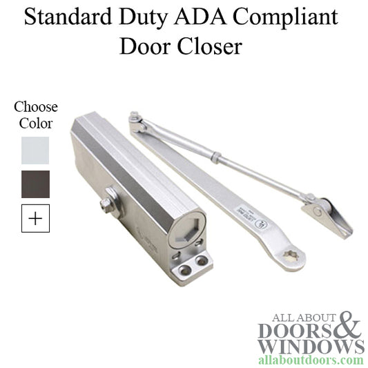 ADA Compliant Economical Door Closer - Dual Valve - Standard Duty - Choose Color