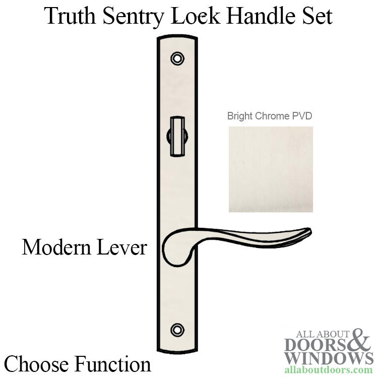 Truth Sentry Lock Handle Set, Modern, Decorative over Solid Brass, PVD Nickel - Truth Sentry Lock Handle Set, Modern, Decorative over Solid Brass, PVD Nickel