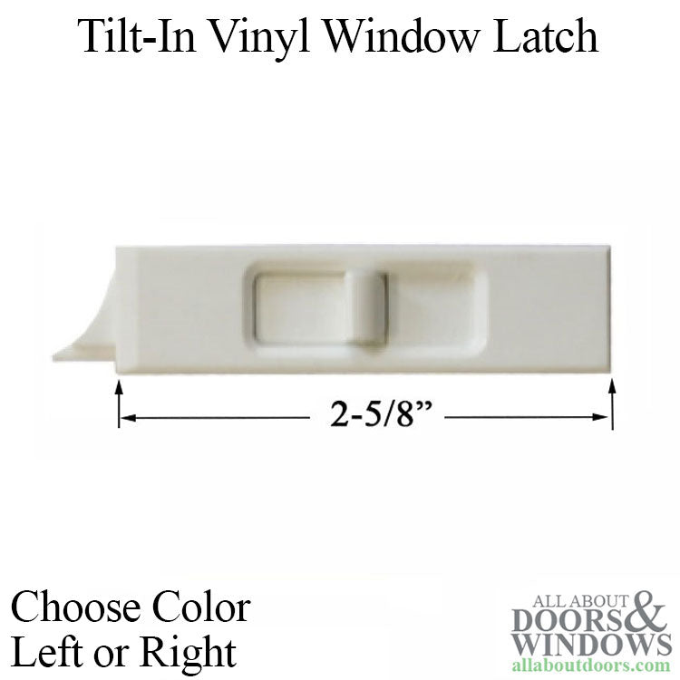 Tilt In Vinyl Window Latch, Scallop Nose, Low Profile Button - Tilt In Vinyl Window Latch, Scallop Nose, Low Profile Button