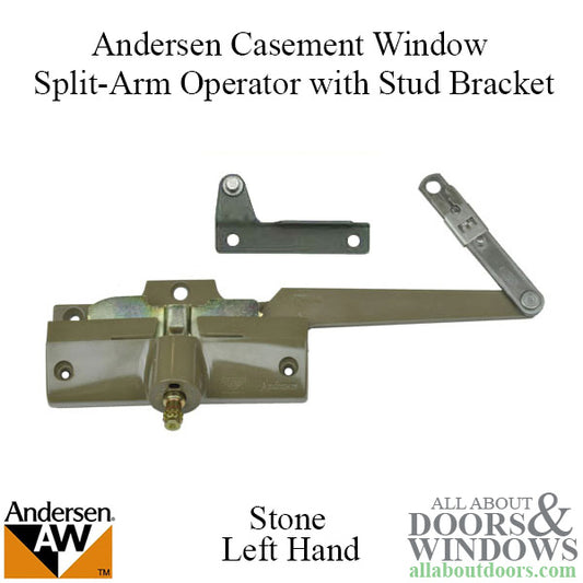 Andersen Casement Split Arm Operator with Bracket, Left Hand, Stone