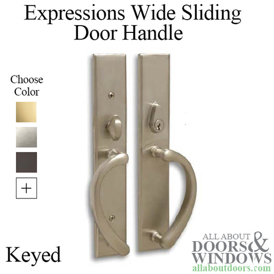 Expressions Wide Square, Active Keyed Sliding Door Handle -