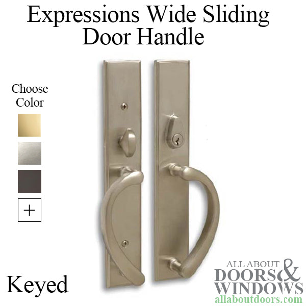 Expressions Wide Square, Active Keyed Sliding Door Handle - - Expressions Wide Square, Active Keyed Sliding Door Handle -