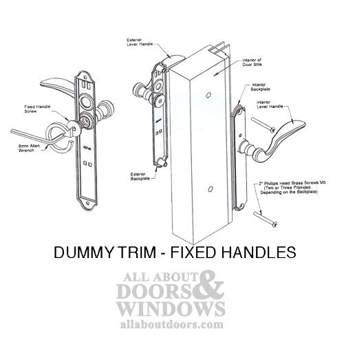 HOPPE Dummy Multi-Point Handle Set with Munchen Lever - HOPPE Dummy Multi-Point Handle Set with Munchen Lever