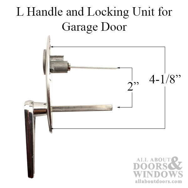 Overhead Door L Handle and Keyed Locking Unit for Garage Door - Chrome - Overhead Door L Handle and Keyed Locking Unit for Garage Door - Chrome