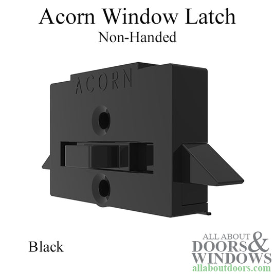 Acorn Plastic Window Latch, Non-Handed - Black