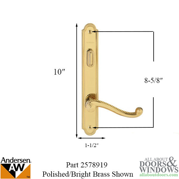 Hardware Kit, Single Door, Whitmore, Active Door - Bright Brass - Hardware Kit, Single Door, Whitmore, Active Door - Bright Brass