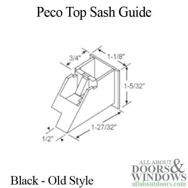 Peco Thermotwin Top Sash Guide (Old Style), Left/Right - Black - Peco Thermotwin Top Sash Guide (Old Style), Left/Right - Black