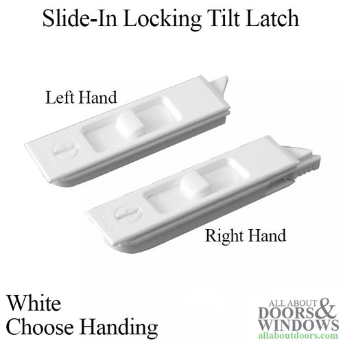 Locking Tilt Latch Left Handed Tilt Latch 2-5/8 Inch Slide-In Square Housing White - Locking Tilt Latch Left Handed Tilt Latch 2-5/8 Inch Slide-In Square Housing White