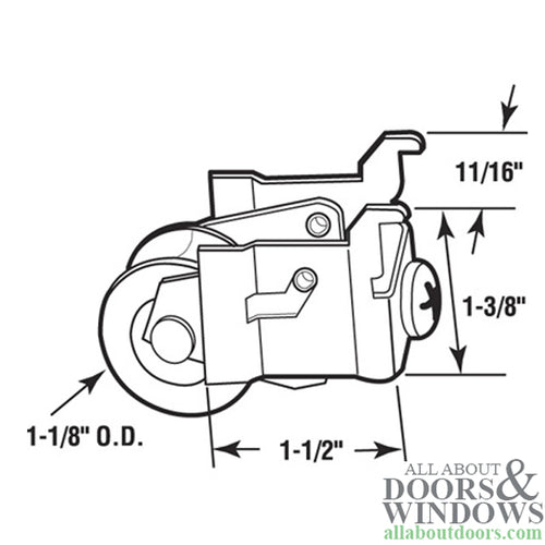 1-1/8  steel wheel, roller assembly - 1-1/8  steel wheel, roller assembly