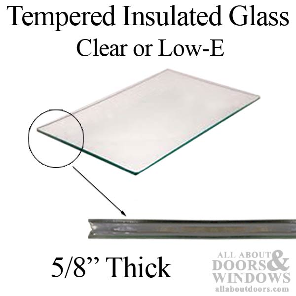 Tempered Patio Glass, 34 x 76 x 5/8 inch, Clear Insulated - Tempered Patio Glass, 34 x 76 x 5/8 inch, Clear Insulated