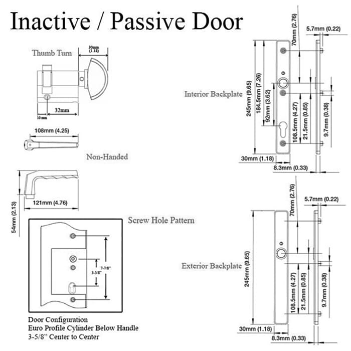 HOPPE Frankfurt A117 / 2246N Inactive Multipoint Handleset – Pure White – Aluminum - HOPPE Frankfurt A117 / 2246N Inactive Multipoint Handleset – Pure White – Aluminum