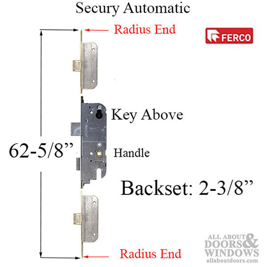 GU Security Automatic Door Lock, 6'8" Door, Stainless Steel