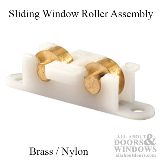 Roller Assembly (Flat) - Sliding Windows, Nylon / Brass