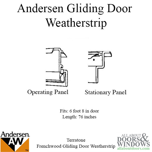 1990 - Present, Complete Weatherstrip Set, 6 ft 8 in, Terratone - 1990 - Present, Complete Weatherstrip Set, 6 ft 8 in, Terratone