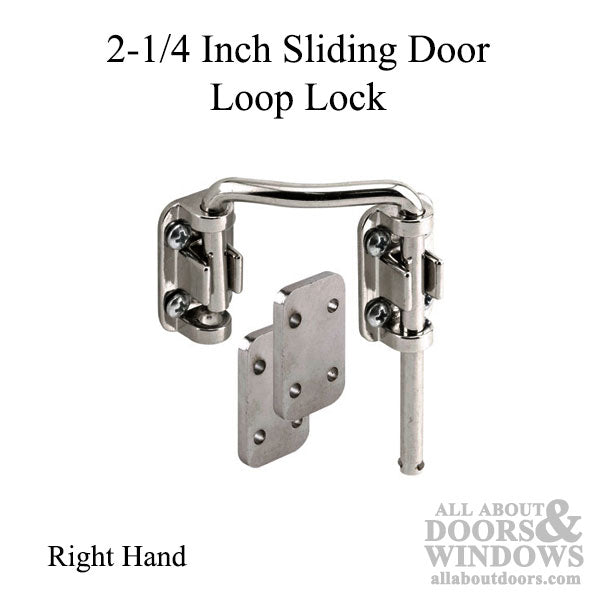 2-1/4 Inch Sliding Door Loop Lock Left or Right Handed - 2-1/4 Inch Sliding Door Loop Lock Left or Right Handed