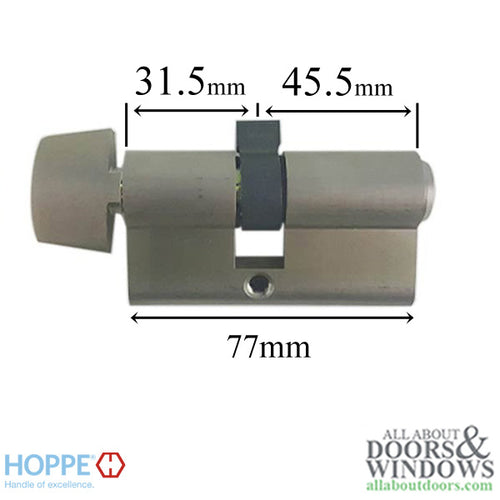 31.5/45.5 Hoppe 90° Non Logo Keyed Profile Cylinder Lock - D-Knob - Choose Color - 31.5/45.5 Hoppe 90° Non Logo Keyed Profile Cylinder Lock - D-Knob - Choose Color