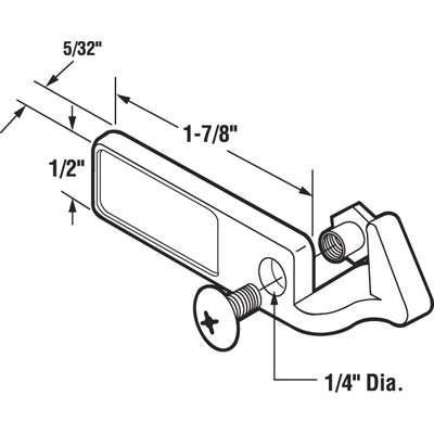 Diecast Latch Hook for Sliding Patio Door Left Hand - Diecast Latch Hook for Sliding Patio Door Left Hand