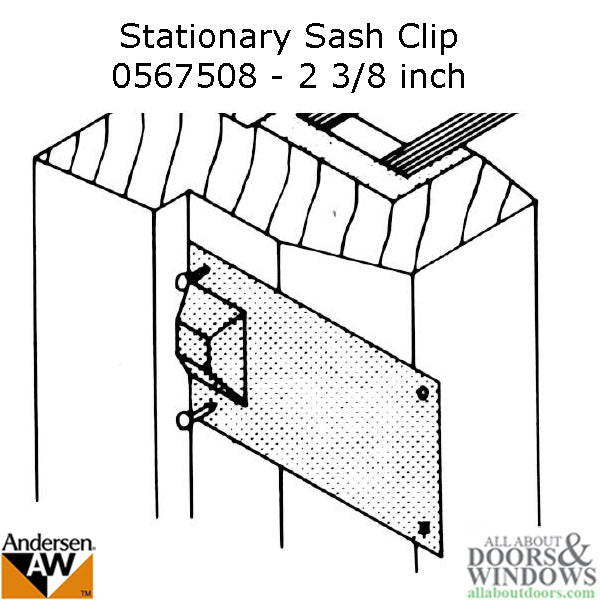 Andersen Primed Casement Windows, Sash Clips - Stationary - 2 3/8 inch w/nails - Andersen Primed Casement Windows, Sash Clips - Stationary - 2 3/8 inch w/nails