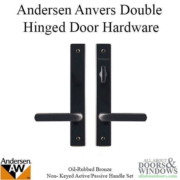 Andersen Anvers  Door Handles Double Active Hinged Door Hardware Set in Oil Rubbed Bronze - Andersen Anvers  Door Handles Double Active Hinged Door Hardware Set in Oil Rubbed Bronze