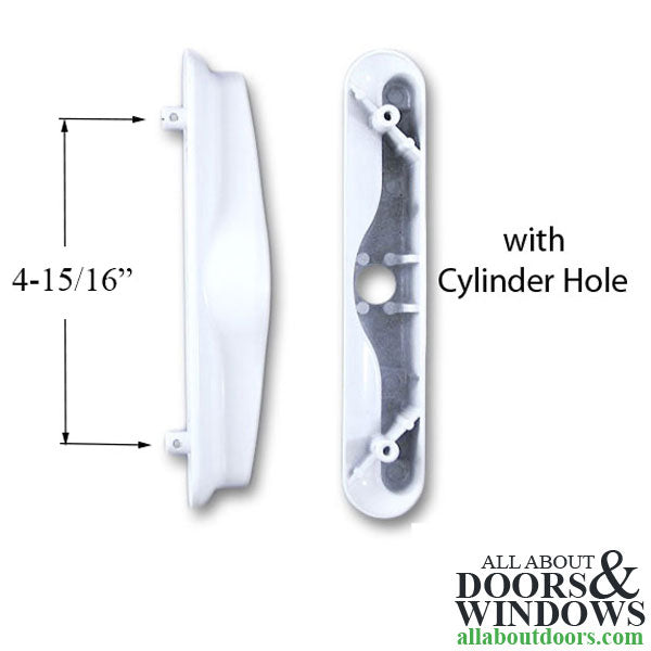Non-Keyed Outside Handle for Sliding Vinyl Door - White - Non-Keyed Outside Handle for Sliding Vinyl Door - White