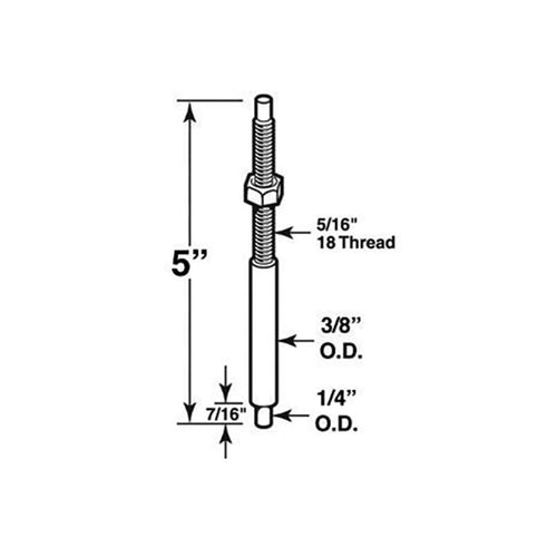 Pivot Rod, 3/8, Bottom, Threaded - Pivot Rod, 3/8, Bottom, Threaded