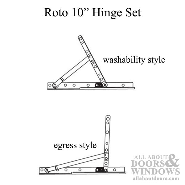 Roto 9-5/8 Left and Right Egress Hinge Set 7/16