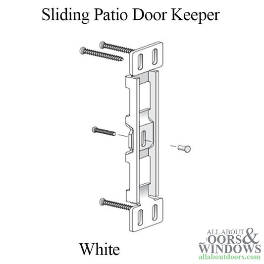 Keeper - Sliding Patio Door, Heavy Gauge - Stamped Steel, White