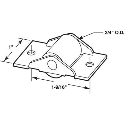 Rollers, Sliding Door  3/4 inch O.D. Steel - Rollers, Sliding Door  3/4 inch O.D. Steel