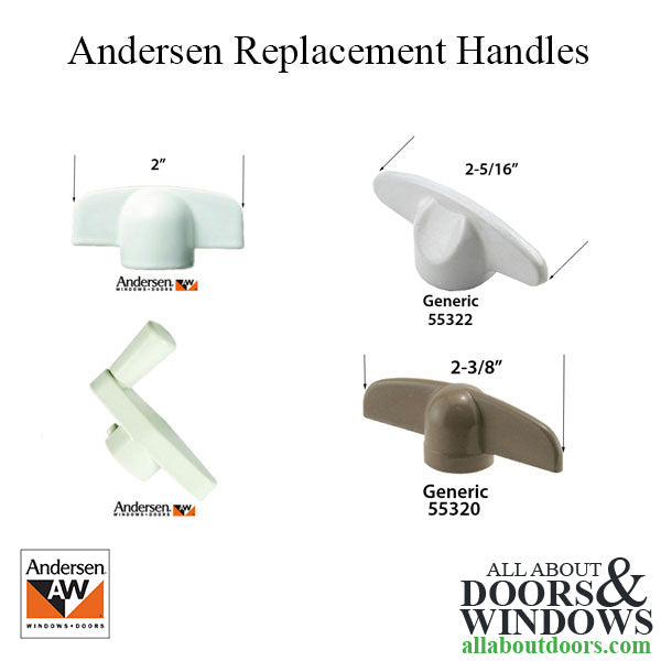 Andersen Replacement T-Handle 3/8 spline  Casement / Awning windows - Choose Color - Andersen Replacement T-Handle 3/8 spline  Casement / Awning windows - Choose Color