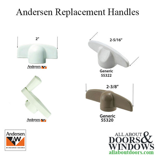 Andersen Replacement T-Handle 3/8 spline  Casement / Awning windows - Choose Color - Andersen Replacement T-Handle 3/8 spline  Casement / Awning windows - Choose Color