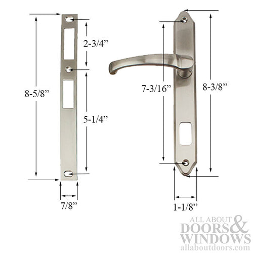 Storm Door Mortise Lock and Handle with Double Keyed Cylinder 0.875 Inch Backset - Storm Door Mortise Lock and Handle with Double Keyed Cylinder 0.875 Inch Backset