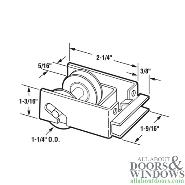 1-1/4  Tandem Nylon wheel, Roller Assembly - 1-1/4  Tandem Nylon wheel, Roller Assembly