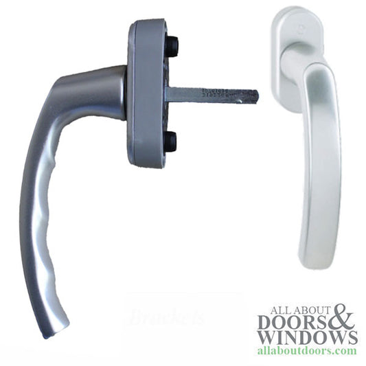 Luxembourg Non-Locking Handle, T&T Windows/ Terrace Doors - cast Aluminum - Silver