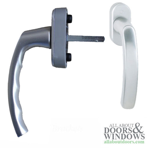 Luxembourg Non-Locking Handle, T&T Windows/ Terrace Doors - cast Aluminum - Silver - Luxembourg Non-Locking Handle, T&T Windows/ Terrace Doors - cast Aluminum - Silver