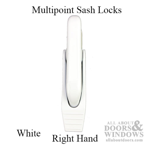 Multipoint sash lock, casement lock handle,  RH - White - Multipoint sash lock, casement lock handle,  RH - White