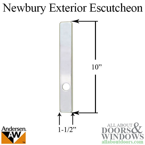 Escutcheon Plate, Newbury Exterior Passive Door - Polished Chrome - Escutcheon Plate, Newbury Exterior Passive Door - Polished Chrome