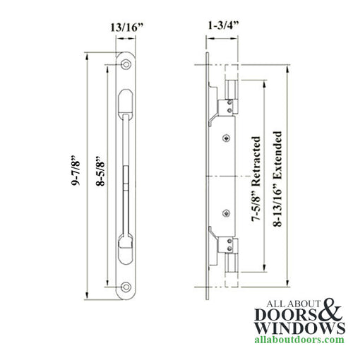 Astragal Mortise Lock - Inactive/Passive Panel Door Locking System - Stainless Steel Faceplate w/Silver Locking Rods - Astragal Mortise Lock - Inactive/Passive Panel Door Locking System - Stainless Steel Faceplate w/Silver Locking Rods