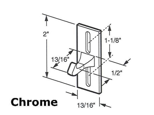 Diecast Keeper for Sliding Patio Door 1-1/8
